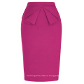 Grace Karin Mujer Alta Estirada Hips-Wrapped Vintage Retro Deep Pink Fushia Lápiz Falda CL010454-6